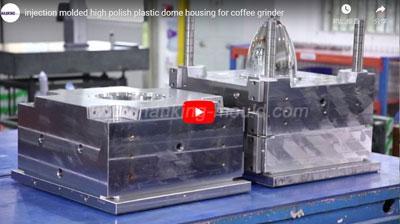 Injection Molded High Polish Plastic Dome Housing for Coffee Grinder
